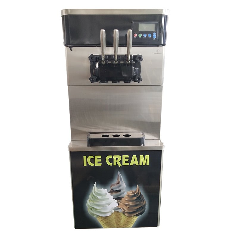 3 Flavors Commercial Soft Ice Cream Machine Stainless Steel Frozen Yogurt Machine with Refrigerant R404a - CECLE Machine
