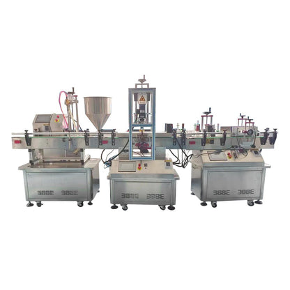 Automatic desktop bottle filling line with filling capping and labeling machine for paste, tomato, cream, cosmetic products