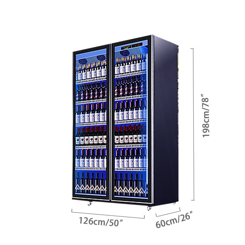 Beverage refrigerated display case with three lighting glass freezer showcase - CECLE Machine