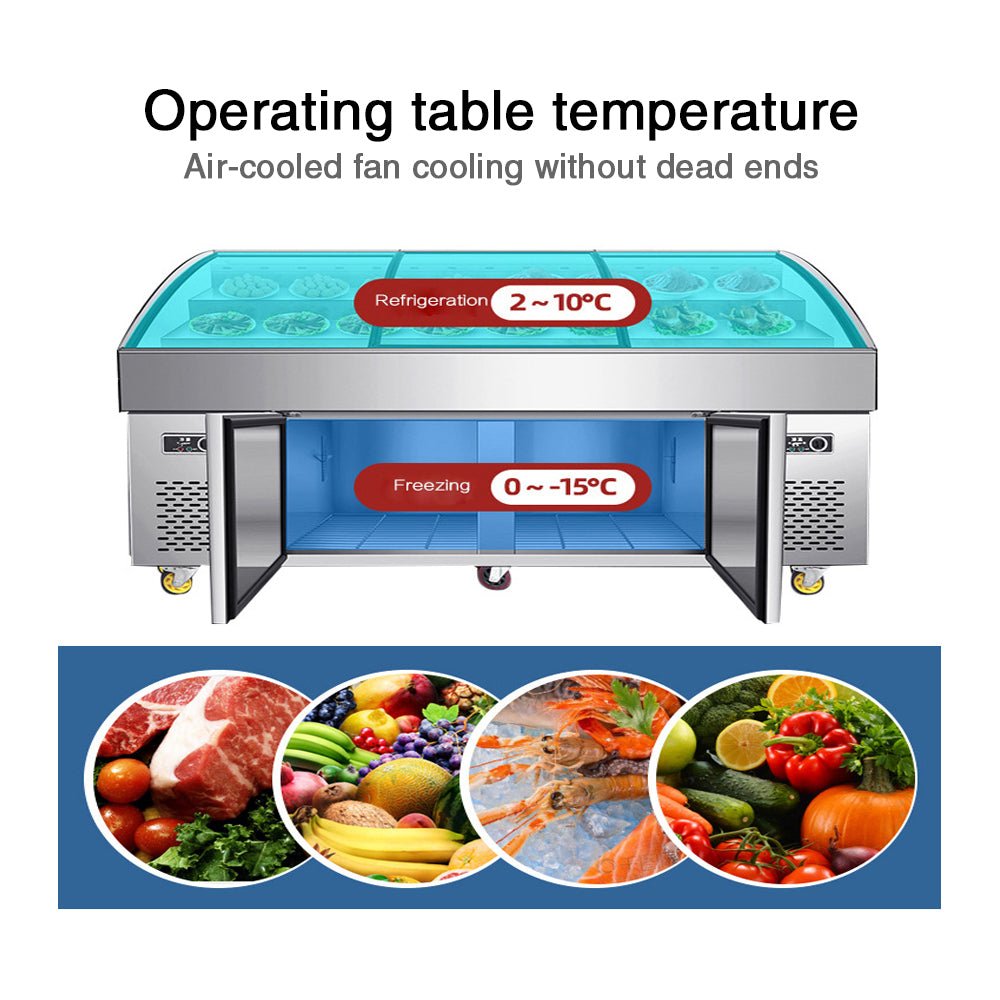 Commercial direct cooling buffet restaurant barbecue shop self-fetching freezer stainless steel - CECLE Machine