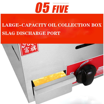 Commercial gas griddle stainless steel iron plate frying burger frying pan gas - CECLE Machine