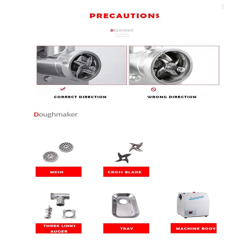 Commercial household high-efficiency ground meat machine electric meat grinder - CECLE Machine