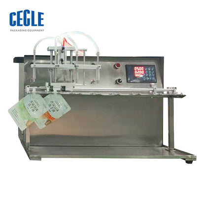 DF4 semi automatic 4 nozzles 20-1000ml spout pouch bag filling machine mold - CECLE Machine