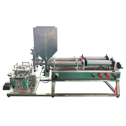 DFF4 semi automatic 2 nozzles spout pouch bag filling machine for food, vegetable stand up pouch - CECLE Machine