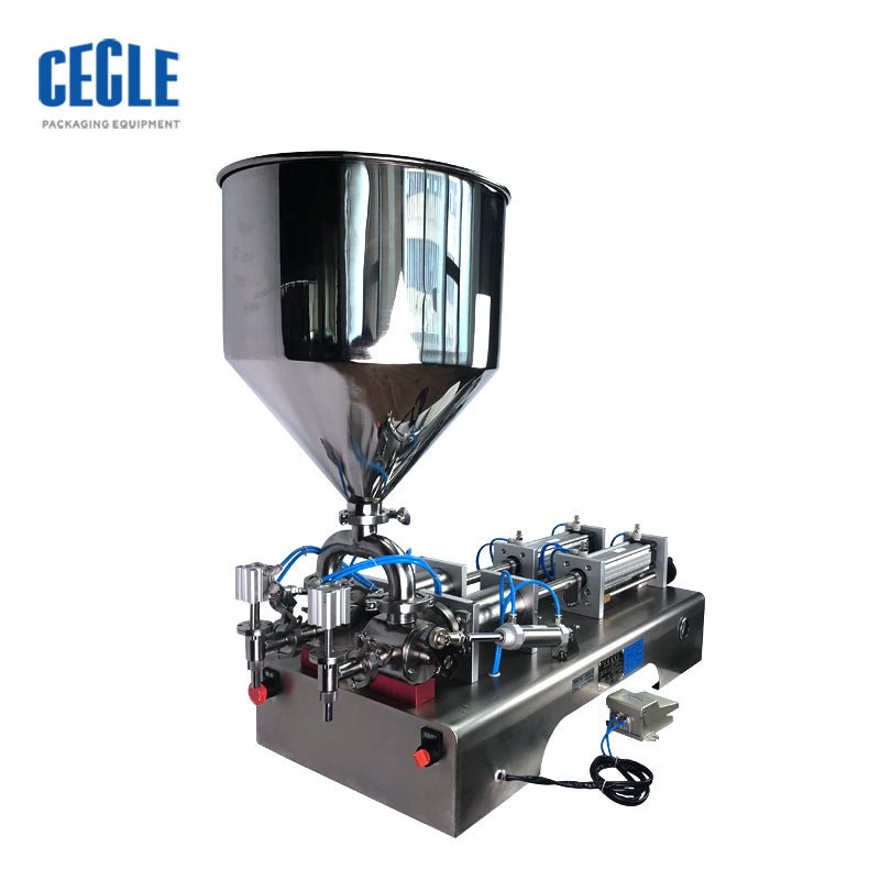DFF6 2 heads pneumatic paste gel and hand sanitizer filling machine, alcohol filling machine - CECLE Machine