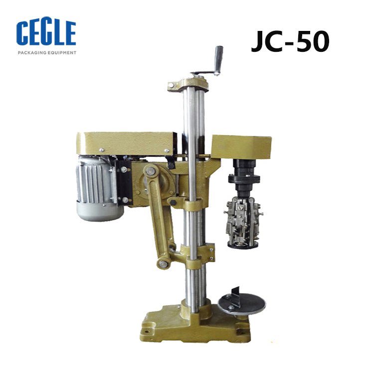 DK-50 Semi automatic Ropp bottle screw capping machine for round metal caps with screw thread - CECLE Machine