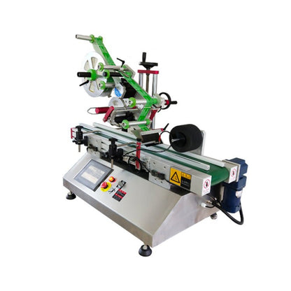 Flat label applicator, Desktop automatic flat bottle labeling machine , PET square bottle label applicator