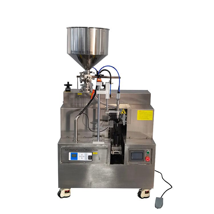FW-002 semi automatic tube filling and sealing machine for toothpas, facial cleanser, scrubte, plastic tubes - CECLE Machine