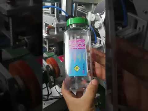 Semi-auto double-side flat labeling machine, polygon bottle labeling machine