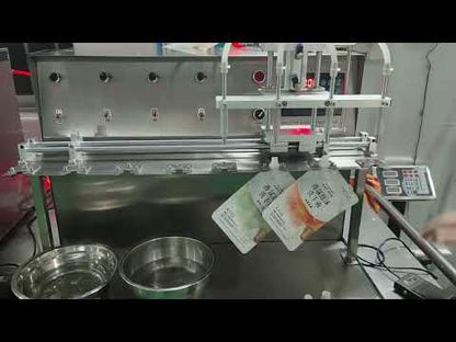 DF4 semi automatic 4 nozzles 20-1000ml  spout pouch bag filling machine for stand up pouch / stand up pouch bag