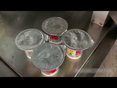 Cup filling machine, Fully Automatic Water Cup Filling And Sealing Machine , Rotary Yogurt Cup Packaging Machine For Liquid/Paste
