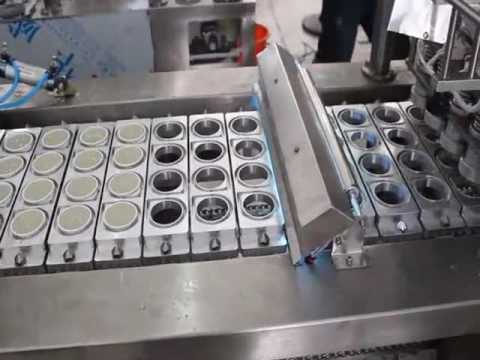 linear type cup filling and sealing machine, nespresso/k-cup coffee packing machine , automatic yogurt cup filling machine