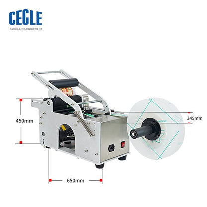 L-50 High speed automatic round disinfectant bottle labeling machine , PET water hand sanitizer bottle label applicator