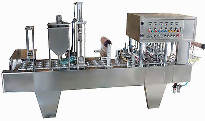 linear type cup filling and sealing machine, nespresso/k-cup coffee packing machine , automatic yogurt cup filling machine