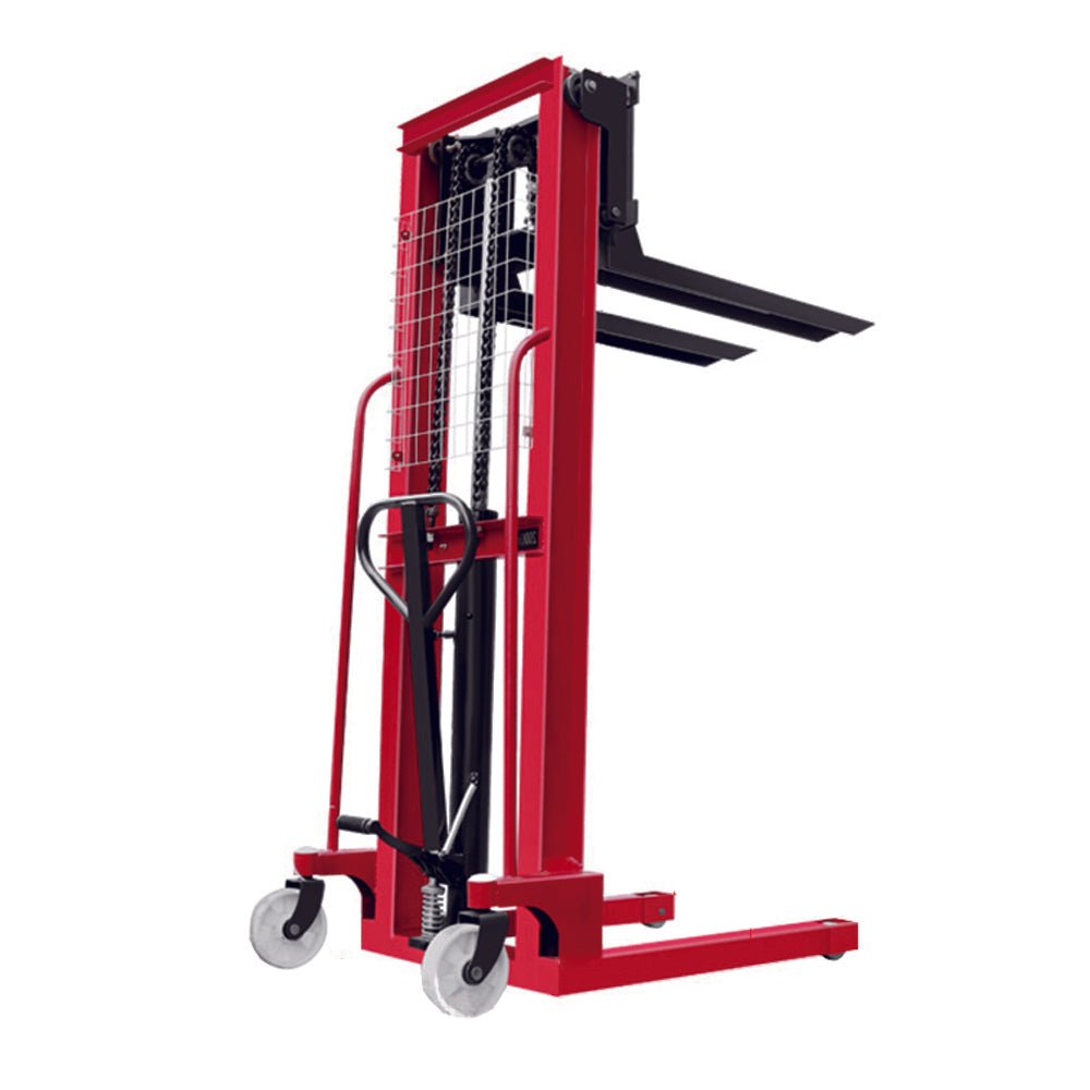 Manual Stacker 2200lbs 63" Lift Height Adjustable Fork - CECLE Machine