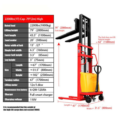 Pallet Stacker , Semi Automatic Stacker Electric Lifter Pallet Stacker - CECLE Machine