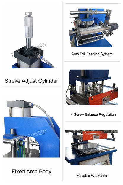 Pneumatic semi-auto fine-tuning table hot foil stamping machine for papers - CECLE Machine