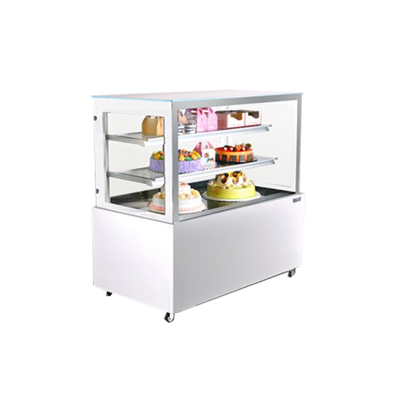 Right angle cake display freezer marble countertops black and white selection - CECLE Machine