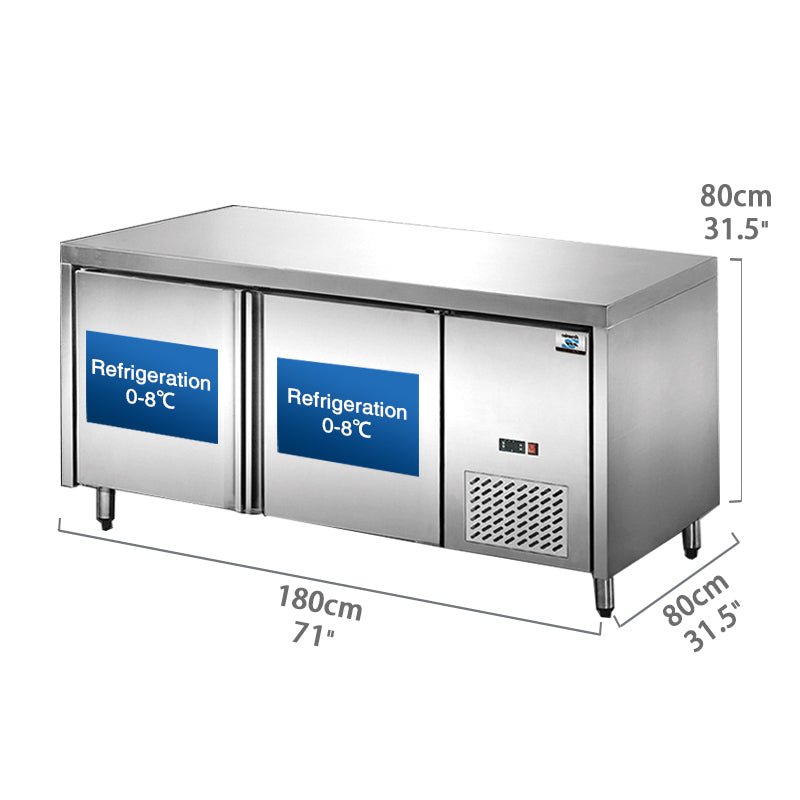 Stainless Steel Food Prep Table refrigerator restaurant hotel canteen back kitchen commercial refrigerator - CECLE Machine