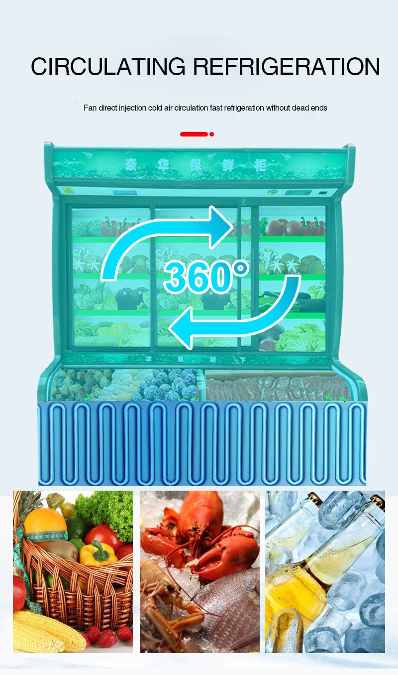 Three-temperature la carte display freezer commercial refrigerator supermarket vegetable and fruit preservation