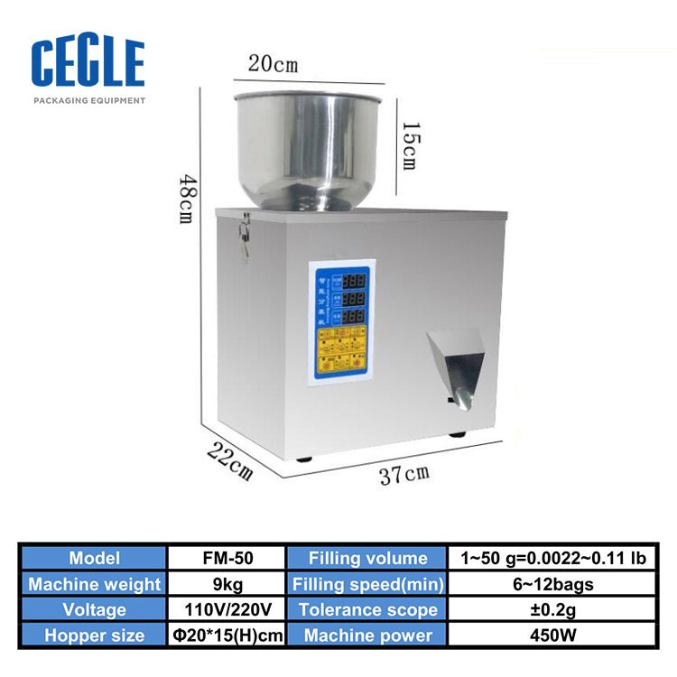 weigh filler machine 1~50g Automatic small quantitative weighing filling packing machine for tea/cereals/nuts/granules/powder