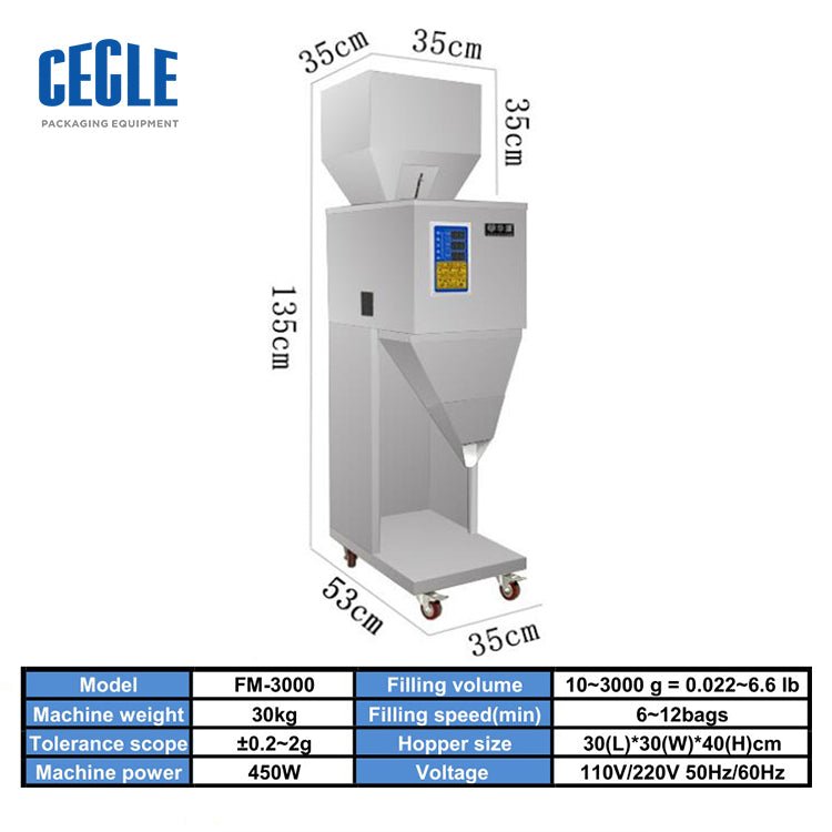 weigh filler machine 1~9999g Automatic small quantitative weighing filling packing machine for coffee beans/cereals/nuts